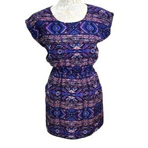 Pink Republic women's Spicy orange combo aztec mini dress w/pockets, Medium